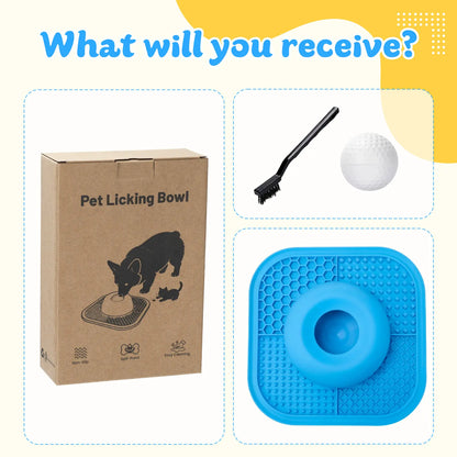 Slow Feeder Dog Bowl & Lick Mat