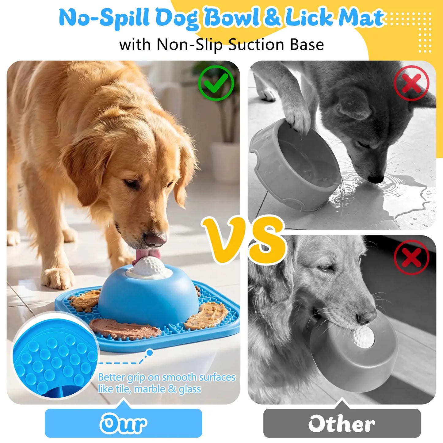 Slow Feeder Dog Bowl & Lick Mat
