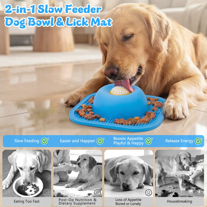 Slow Feeder Dog Bowl & Lick Mat